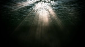 موشن گرافیک صحنه زیر آب با موج و تابش نور