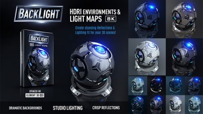 مجموعه HDRI محیط و مپ نور Backlight Environments