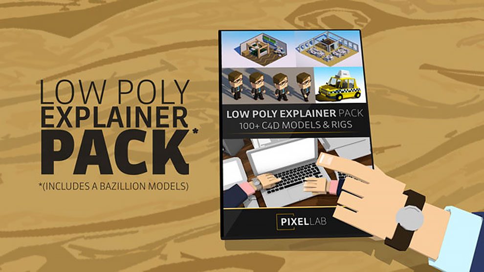 مجموعه مدل سه بعدی Low Poly Explainer برای سینما فوردی