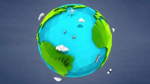 مدل سه بعدی زمین Low Poly Earth