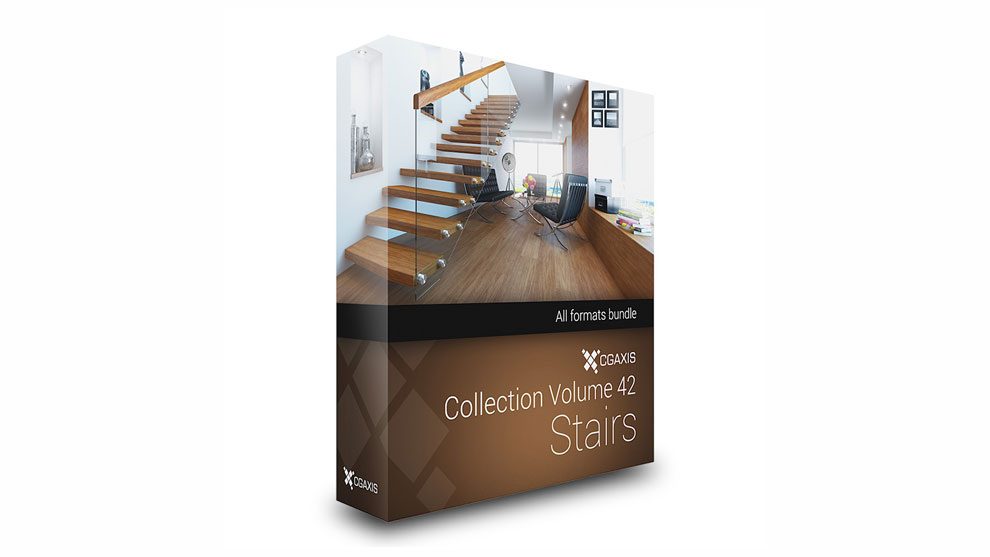 مجموعه مدل سه بعدی پله CGAxis Models Volume 42 Stairs