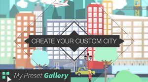 پروژه افترافکت مجموعه انیمیشن فلت شهری Flat City Vector