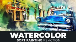 اکشن فتوشاپ افکت نقاشی آبرنگ Watercolor Soft Painting