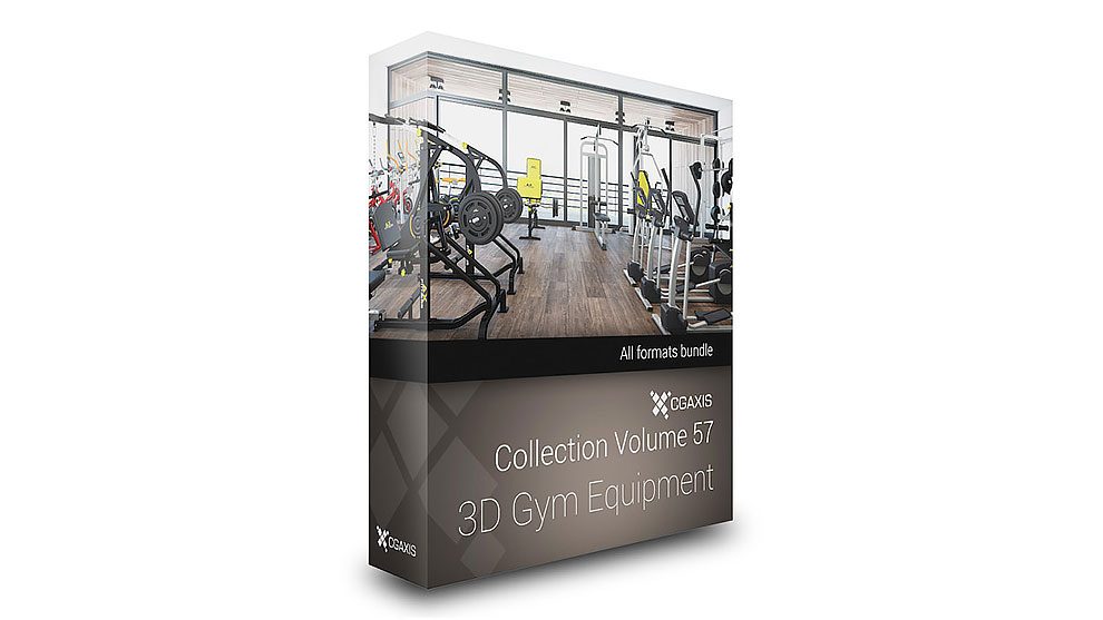 مجموعه مدل سه بعدی تجهیزات بدنسازی CGAxis Models 57 3D Gym Equipment