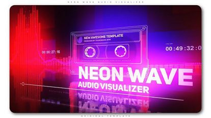 پروژه افترافکت ویژوالایزر موزیک نئونی Neon Wave Audio Visualizer