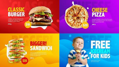 پروژه افترافکت تیزر تبلیغاتی منوی غذا Food Menu Promo