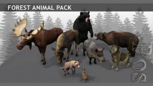مجموعه مدل سه بعدی حیوانات جنگل Forest Animals Pack