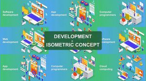 پروژه افترافکت مجموعه کانسپت ایزومتریک Digital Development Isometric