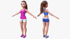 مدل سه بعدی کارتونی دختر بچه Cartoon Sport Girl 2
