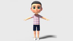 مدل سه بعدی کارتونی پسر بچه Daniel Low Poly