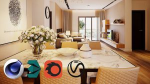 مدل سه بعدی فضای داخلی خانه Full House Design