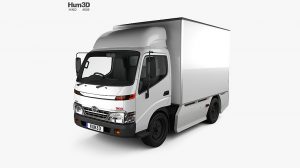 مدل سه بعدی کامیون حمل بار Hino 300 Standard Cab Box