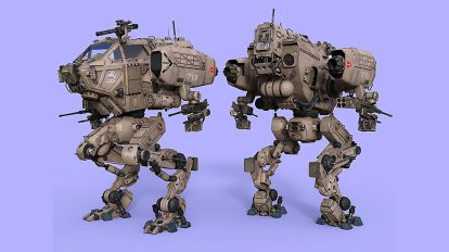 مدل سه بعدی ربات جنگنده LG07 Combat Mech