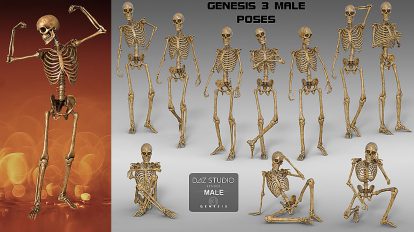 مجموعه مدل سه بعدی اسکلت Midnight Skeleton Genesis 3 Bundle