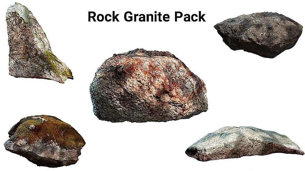 مجموعه مدل سه بعدی سنگ گرانیت Rock Granite Pack