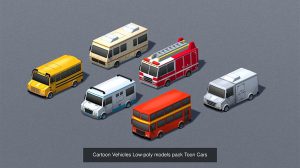 مجموعه مدل سه بعدی کارتونی وسایل نقلیه Cartoon Vehicles Mega Pack