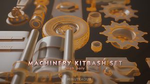 مجموعه مدل سه بعدی اجزای ماشینی و صنعتی Machinery Set Kitbash