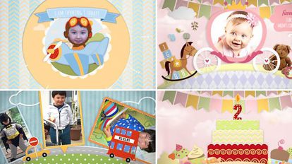 پروژه افترافکت آلبوم عکس تولد و خاطرات کودک Children Memory Album