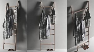 مدل سه بعدی آویز پله ای حوله Ladder with Towels 2