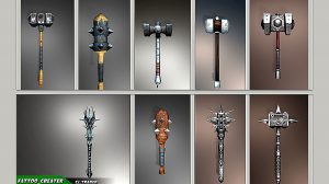 مجموعه مدل سه بعدی گرز و چکش Mace Hammer Collection Pack