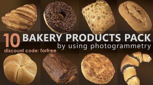 مجموعه مدل سه بعدی محصولات نانوایی Bakery Products Pack