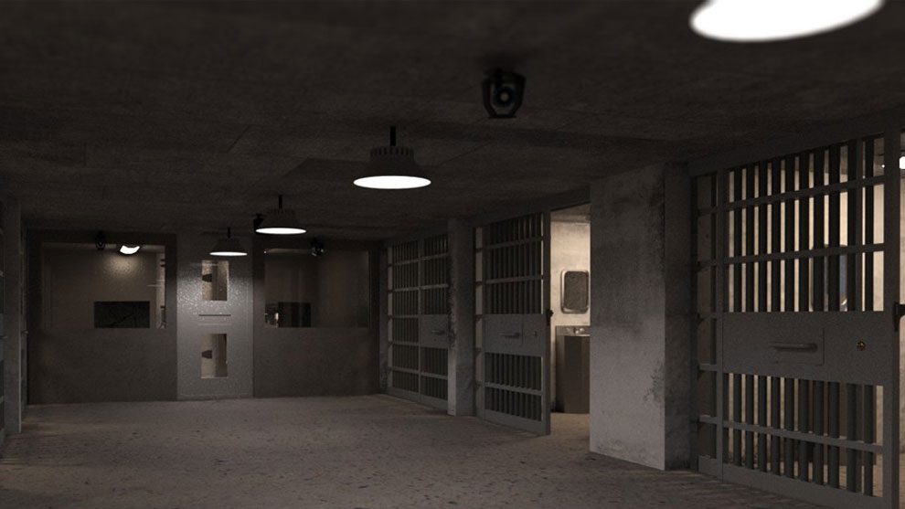 مدل سه بعدی سلول بازداشت و زندانی Empty Detention Cell