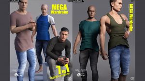 مجموعه مدل سه بعدی لباس ساده مردانه برای Daz3D Genesis 8