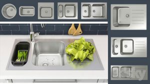 مدل سه بعدی سینک آشپزخانه Kitchen sinks BUHOLMEN IKEA