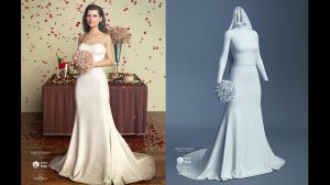 مجموعه مدل سه بعدی لباس عروس The Bride Wedding Gown for Genesis 8