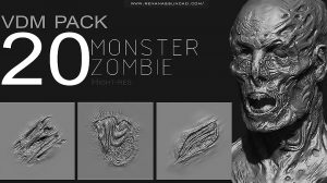 مجموعه براش زامبی برای زیبراش Zbrush Zombie Monster VDM