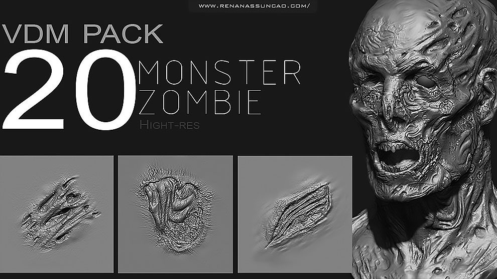 مجموعه براش زامبی برای زیبراش Zbrush Zombie Monster VDM