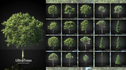مجموعه مدل سه بعدی درخت UltraTrees Realistic Tree System