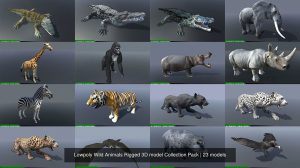 مجموعه مدل سه بعدی حیوانات Low Poly Wild Animals Collection Pack
