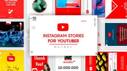 پروژه افترافکت مجموعه استوری اینستاگرام Instagram Stories for YouTuber