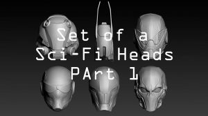 مجموعه مدل سه بعدی کله کاراکتر علمی تخیلی Set of a Sci-Fi Heads