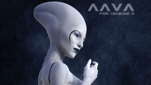 مدل سه بعدی کاراکتر تخیلی زن Aava Alien Species for Genesis 3 Female