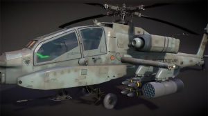 مدل سه بعدی هلیکوپتر نظامی AH-64A Apache Attack Helicopter