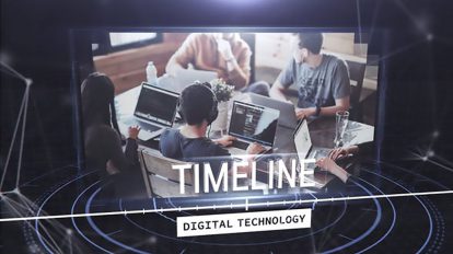 پروژه افترافکت تایم لاین تکنولوژی دیجیتال Digital Technology Timeline