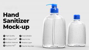مدل سه بعدی محتوی محلول ضدعفونی Hand Sanitizer Mockups
