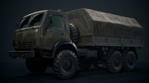 مدل سه بعدی کامیون قدیمی Kamaz 4310