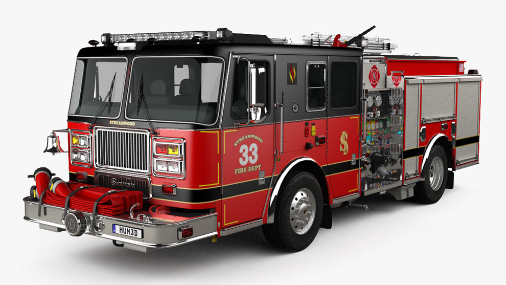 مدل سه بعدی ماشین آتش نشانی Marauder Fire Truck