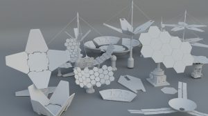 مجموعه مدل سه بعدی پنل خورشیدی Sci-Fi Solar Panels
