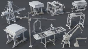 مجموعه مدل سه بعدی اجزای جرثقیل Crane Pieces