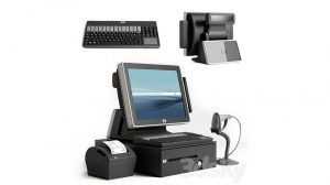 مدل سه بعدی کامپیوتر صندوق حسابداری HP Cashier