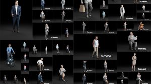مجموعه مدل سه بعدی کاراکتر انسان Humano3D People 56 Models