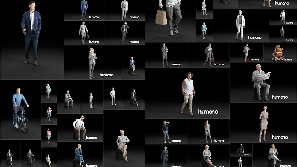 مجموعه مدل سه بعدی کاراکتر انسان Humano3D People 56 Models