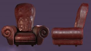 مدل سه بعدی صندلی چرمی Leather Armchair