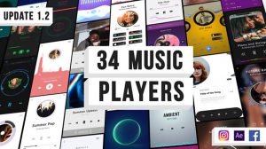 پروژه افترافکت ویژوالایزر موزیک برای اینستاگرام Music Visulaization Players