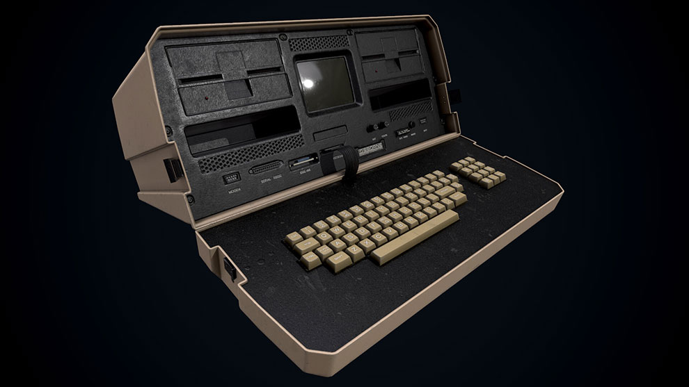 مدل سه بعدی کامپیوتر پرتابل قدیمی Osborne 1 Computer