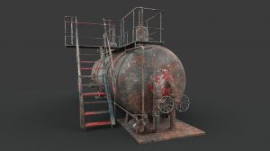 مدل سه بعدی تجهیز صنعتی زنگ زده Rusted Machinery Device
